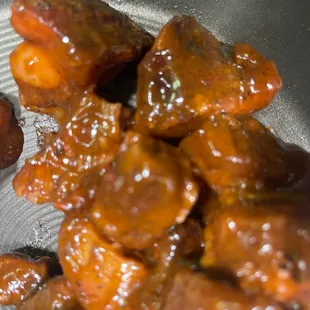 a close up of a plate of food