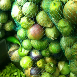 Wild tomitillos, a tinge of purple means most flavorful salsa this side of Oaxaca.