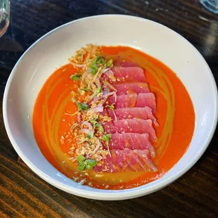 Spanish Salmorejo with Tuna Crudo