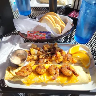 Cajun shrimp omelette