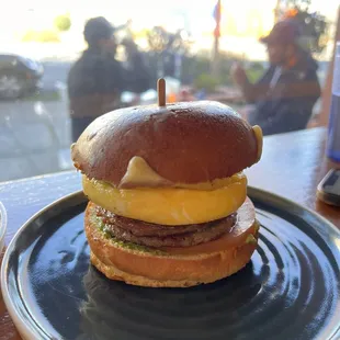 Egg Pork Sausage Breakfast Sandwich