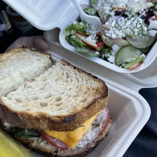 Tuna Melt Sandwich with Mini Salad