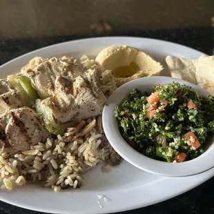 Hashwa Plate Specialty Plate with chicken kabob