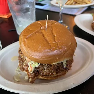 Pulled pork. Oversized and good flavor.