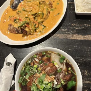 Panang Curry and Crispy Duck Noodle Soup