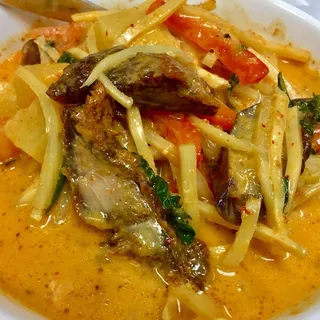 Crispy Duck with Pineapple Red Curry