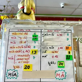 Menu August 2024 - for sugarcane (left) &amp; pennyworth drinks (right)