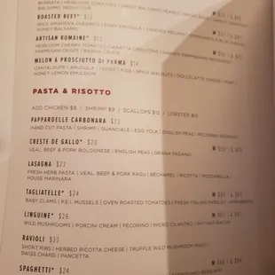 the menu