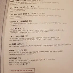 the menu