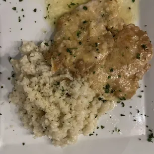 Chicken Francaise with Risotto