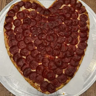 Pepperoni Heart Shape Pizza