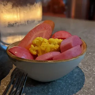 Their pickles, really well flavored, reminded us of high quality Lebanese pickles.