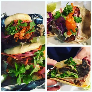a variety of tacos