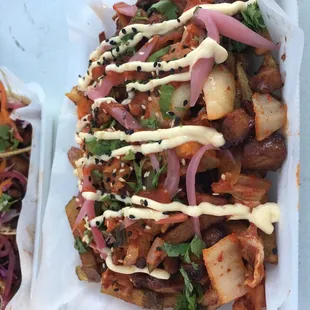 Carlito fries with kimchee