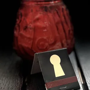 a book with a keyhole on it