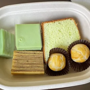 classic Indonesian dessert sampler box, $16