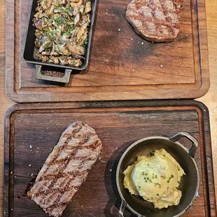 Filet mignon (Top) and New York steak (Bottom)