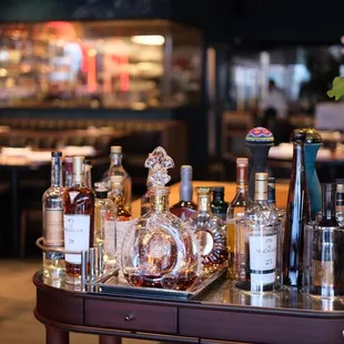 a variety of liquors