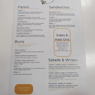 menu