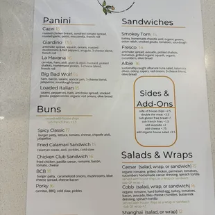 Lunch Menu