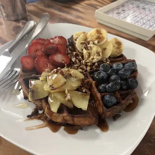 waffles, food