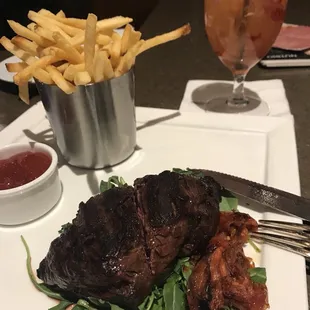 Steak &amp; fries, cooked perfectly