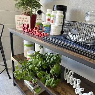 a variety of food items on a shelf