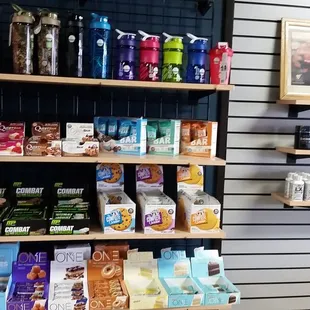 Blender Bottles. Combat Bars, Quest Bars, OhYeah Bars, Complete Cookies.