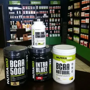 Intra Workout, Bcaa's &amp; Garcinia Gambogia. Stop by and pick some up.
