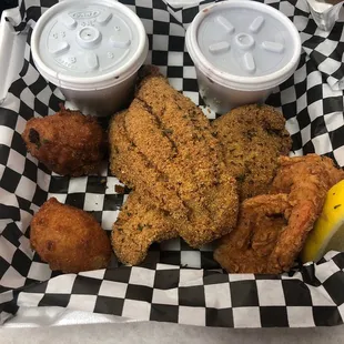 Catfish &amp; Shrimp Platter