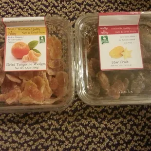 my dried fruit - tangerine and starfruit (a little over $12 for these two)