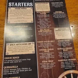 menu