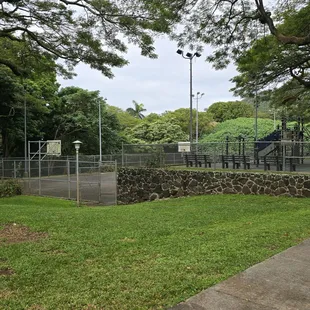 Basketball courts and playground