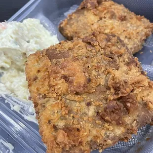 fried chicken and coleslaw