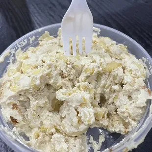 a fork in a bowl of food