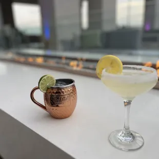Drinks at the rooftop bar