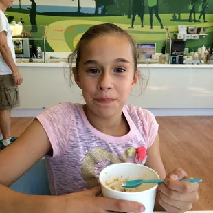 She loves this yogurt! We go way out of our way to come here every week.