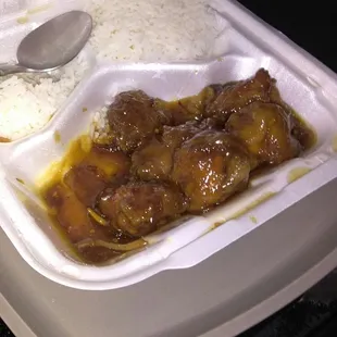 Orange chicken taste pretty good