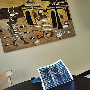 a table with a magazine on it