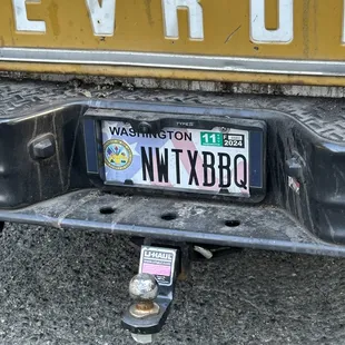 the license plate of a truck