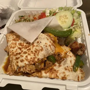 Very very good chicken quesadilla.