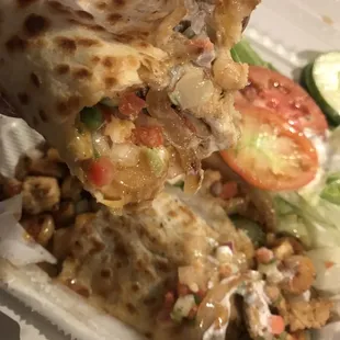 Chicken and shrimp quesadilla
