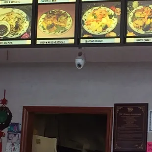 menus on the wall of a restaurant