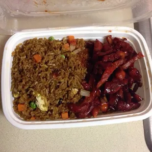 Boneless ribs with pork fried rice awesome