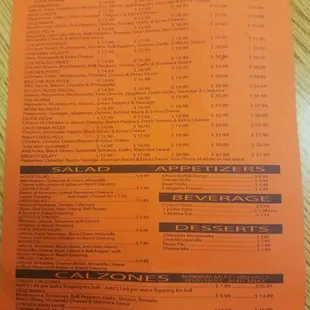 Menu flyer backside. Zoom in to read.