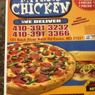 Pretty good pizza and chicken, decent subs and the prices are reasonsble