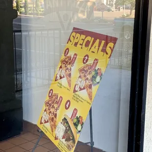 Specials signage hiding inside now