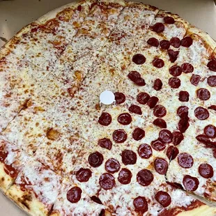 1/2 cheese, 1/2 pepperoni = 100% delish!