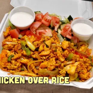 Halal chicken over the Rice