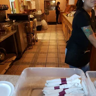 a woman preparing food